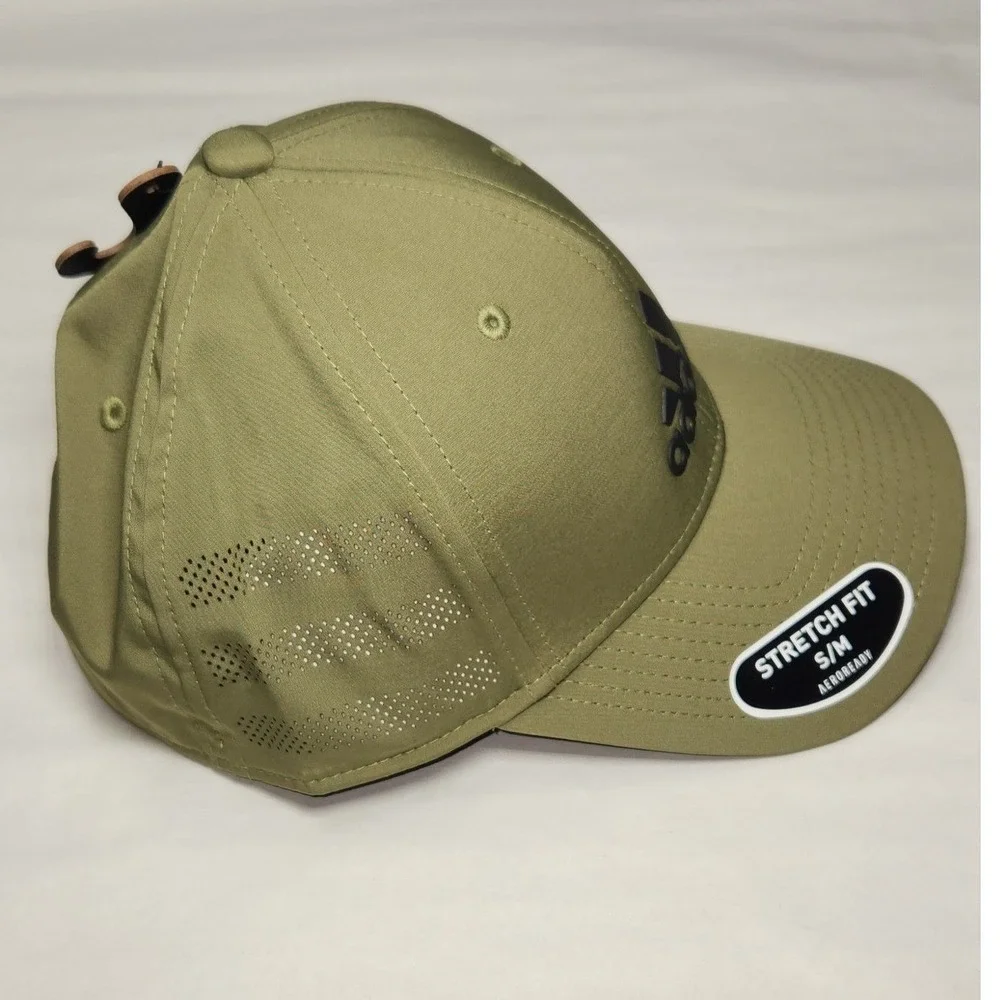 adidas Men's Gameday Stretch Fit Baseball Cap, Olive Green - S/M
